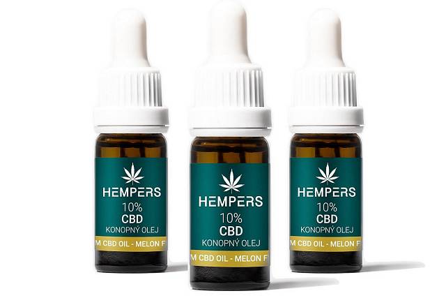 3 ks 10% CBD Olej Hempers, 10ml- původní cena 2590Kč